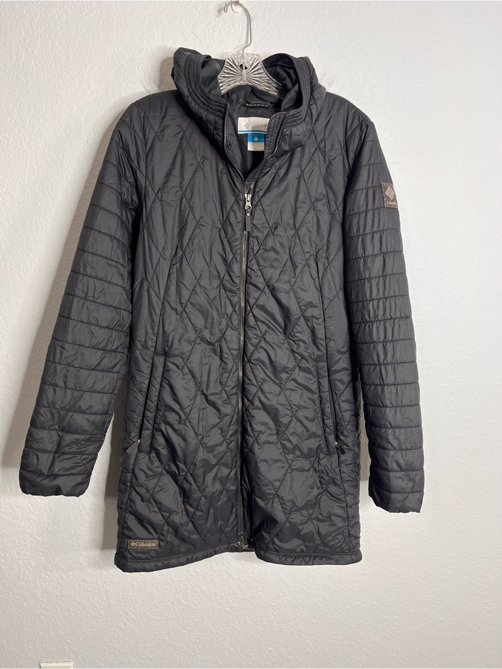 Columbia Omni-Heat Hooded Puffer Coat Women’s Medium Long Winter Jacket C1